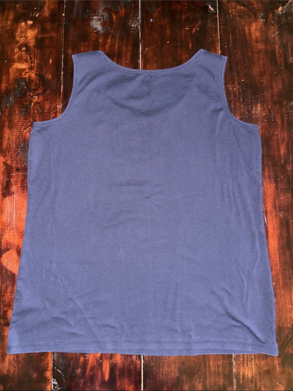 Talbots Navy Scoop Neck Cotton Tank Top - Picture 3 of 3